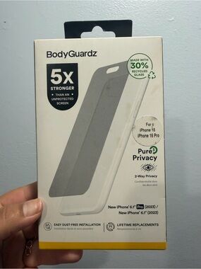BodyGuardz Privacy Screen Protector for iPhone 15 / 16 Pro -